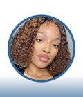 10″ Deepwave Layered Highlighted Brazilian Middle Part Wig