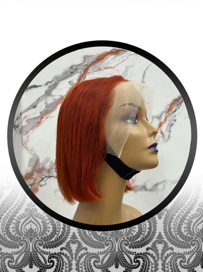 10″ Straight Orange Lace Frontal Grade10 Wig