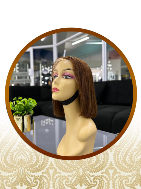 10″ Super Single Drawn Brown 13×4 Frontal Lace Bob Unit