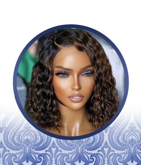 12″ 4×4 Highlighted Deep Curl Wig