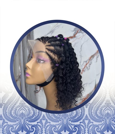 12″ Braided Style Waterwave Frontal Wig