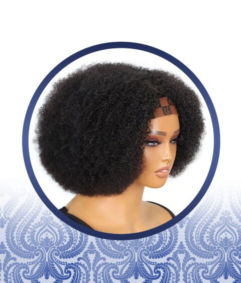 12″ Glueless Headband Malaysian Curl Wig
